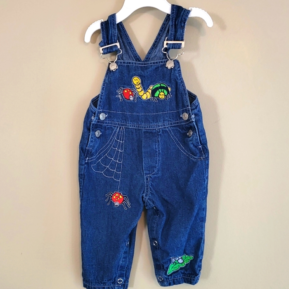 Vintage embrodiered denim overalls